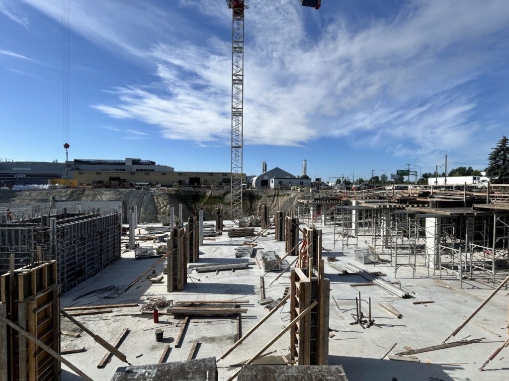 Parkade columns and ramp forming, Buildings 3 and 4